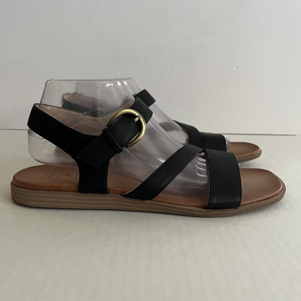 SOUL Naturalizer Jayvee Black Buckle Ankle Strap Sandals SZ 10 M